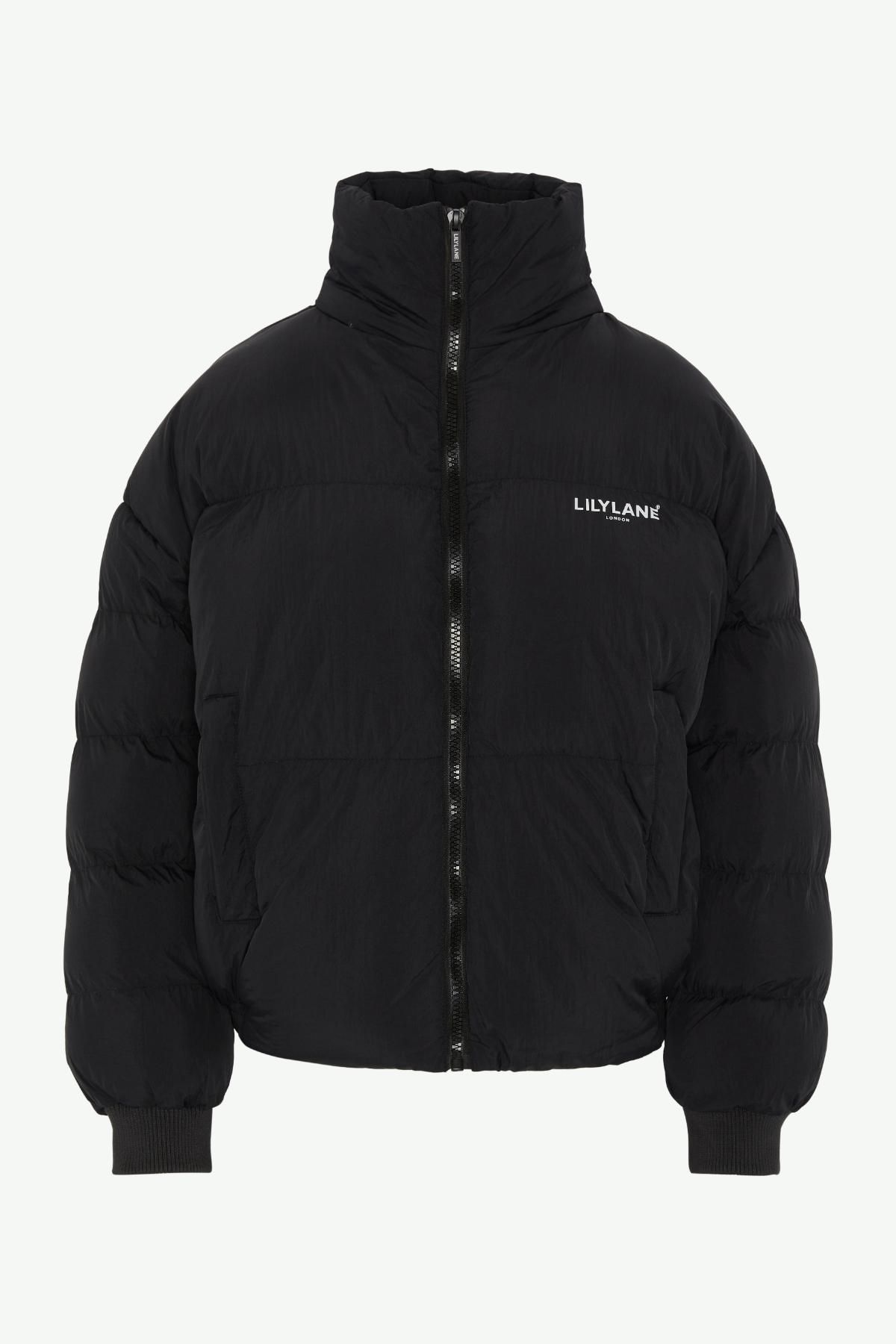 Lily Lane Womens Puffer Jacket Black