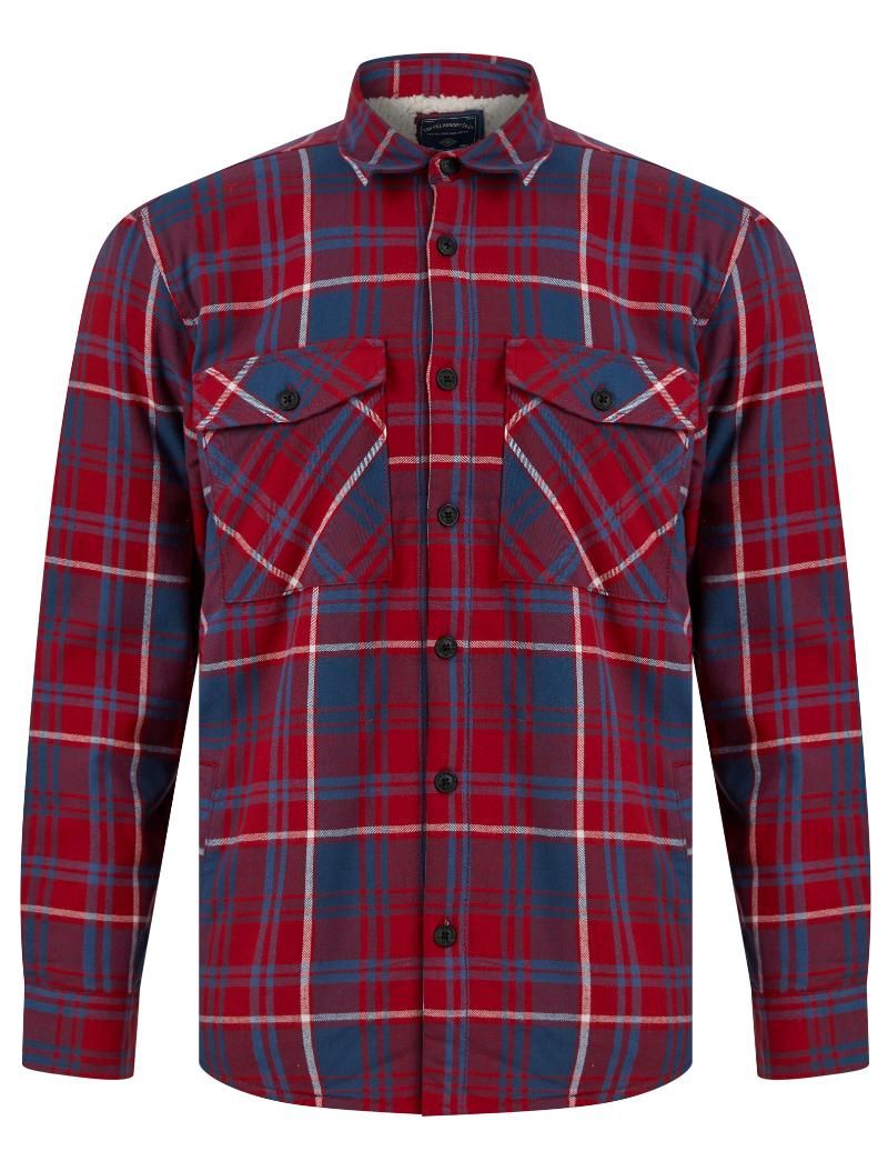 Tokyo Laundry Mens Warm Lined Shirt Red