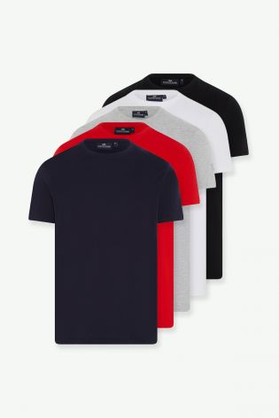 Duck And Cover Mens 5pk T-shirt Multi