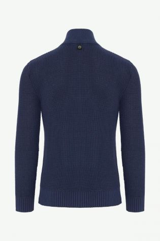 Duck And Cover Mens Knitted Zip Up Jumper Navy