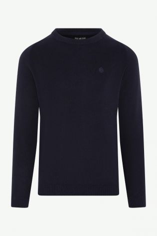 Duck And Cover Mens Knitted Cotton Jumper Navy