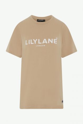 Lily Lane Womens Cotton T-shirt Beige