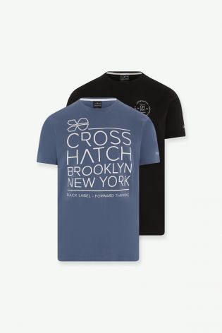 Crosshatch Mens 2pk T-shirts Multi