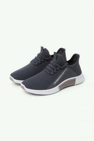 Crosshatch Mens Knitted Trainer Grey