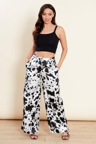 Influence Womens Woven Printed Trouser Black