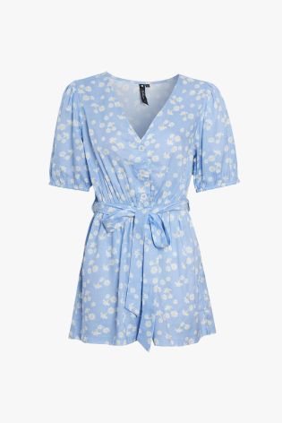 Influence Womens Floral Playsuit Blue