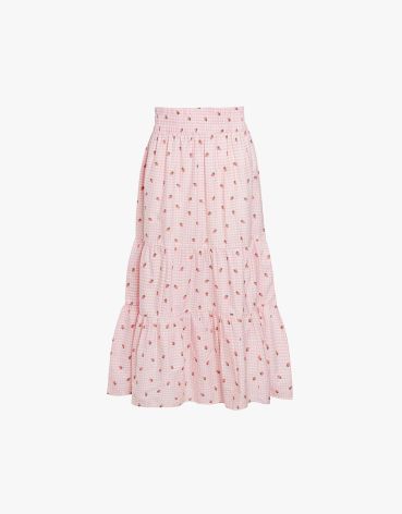 Influence Womens Cotton Gingham Skirt Pink