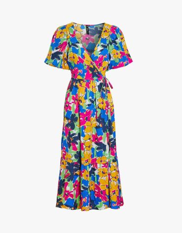 Influence Womens Bright Floral Midi Dress Multi