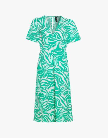 Influence Womens Swirl Print Midi Dress Green
