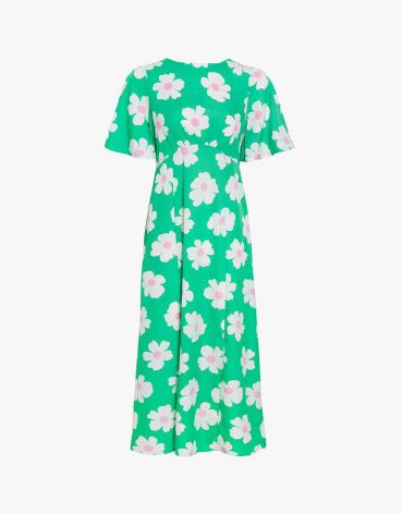 Influence Womens Large Floral Midi Dress Green