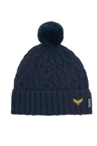 Threadbare Mens Knitted Hat And Scarf Set Navy