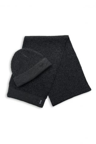 Threadbare Mens Hat And Scarf Set Charcoal