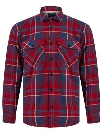 Tokyo Laundry Mens Warm Lined Shirt Red