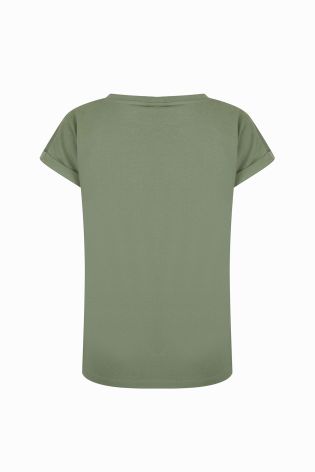 Amara Reya Womens Studded Star T-shirt Green