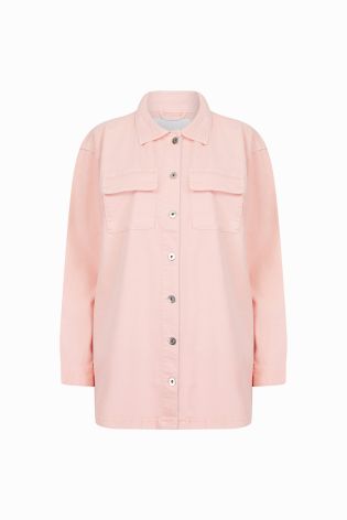 Amara Reya Womens Stretch Denim Jacket Pink