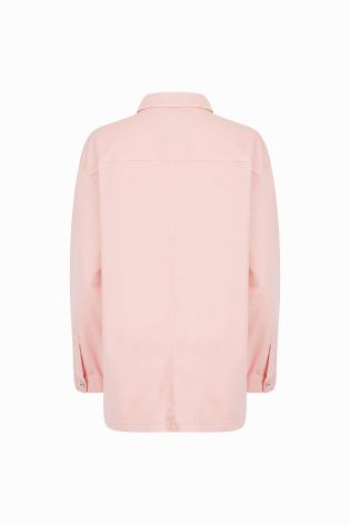 Amara Reya Womens Stretch Denim Jacket Pink