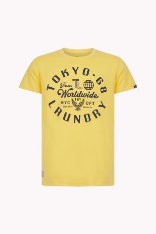 Tokyo Laundry Boys Worldwide Print T-shirt Yellow